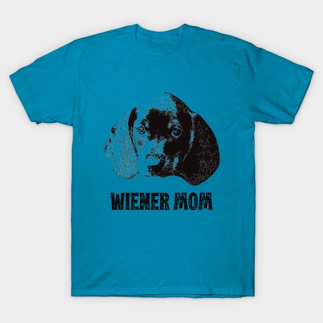 Wiener Mom - Dachshund Mom T-Shirt by DoggyStyles